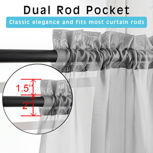 OWENIE Rideau de fenêtre en tissu transparent uni à <span class=keywords><strong>passe</strong></span>-<span class=keywords><strong>tringle</strong></span>, pour salon - Product Image 5