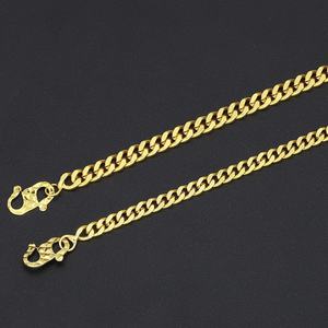 JXX Venta al por Mayor de Cadenas Cubanas Chapadas en Oro para Mujeres y Hombres, Estilo Clásico, Material Principal Latón - Product Image 1