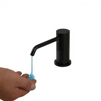 Distributeur de savon automatique sans contact en laiton massif chromé poli, à fixation murale monotrou pour salle de bain d'hôtel