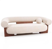 Fauteuil Relax Individuel Nordique Tendance pour Salon, Structure en Bois Massif, Revêtements en Tissu, Fauteuil de Salon Une Place Confortable