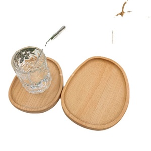 Wooden Serving <b>Tray</b> Oval Natural Finish Durable For Hotel <b>Tea</b> Coffee Child Use - Product Image 5