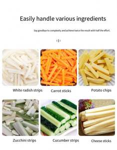 Machine à découper les fruits et légumes électriques commerciales en acier inoxydable, pour pommes de terre, concombres, patates douces et carottes - Product Image 5