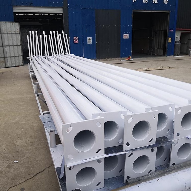 Heavy-Duty Steel Lamp Post for Solar Street Lighting, Garden Lights Pole with CCTV Camera, Smart Pole and Beacon System