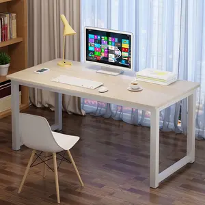 コンピューターデスク新着モダンメタルレッグオフィスデスクアンティークウッドテーブルベッドルームコンピューターデスクホームスタディテーブル