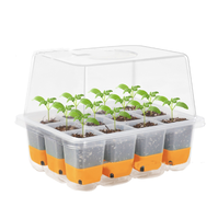 Plateau de semis en plastique PET à 12 alvéoles pour la germination des graines, kit de démarrage de plantes avec dôme pour pépinière