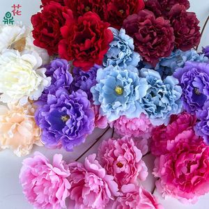 Fleurs artificielles en soie pivoine Dream Poem, 5 têtes, faites à la main, pour décoration de mariage - Product Image 1