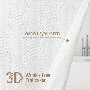 Rideau <span class=keywords><strong>de</strong></span> douche <span class=keywords><strong>en</strong></span> tissu polyester doux texturé <span class=keywords><strong>en</strong></span> relief <span class=keywords><strong>3D</strong></span> ombré moderne <span class=keywords><strong>de</strong></span> luxe personnalisé CF, imperméable pour <span class=keywords><strong>salle</strong></span> <span class=keywords><strong>de</strong></span> <span class=keywords><strong>bain</strong></span> avec crochets - Product Image 5