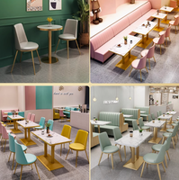 Table à manger design en marbre personnalisable restaurants fast-food occidentaux cafés taille personnalisable couleur meubles de restaurant