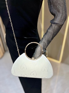 Borsa da Sera Donna 2026 con Manico Rotondo, Pochette Trendy con Catena Staccabile, Borse Eleganti da Festa, Borsette <span class=keywords><strong>Uniche</strong></span> in Velluto - Product Image 5