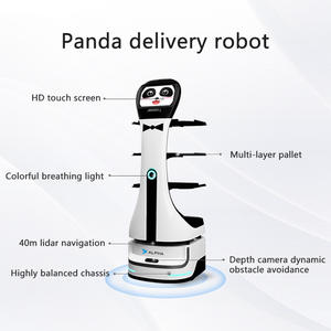 หุ่นยนต์ส่งอาหารอัจฉริยะ Panda พร้อมถาดหลายชั้น - ระบบนำทางอัตโนมัติและการหลีกเลี่ยงสิ่งกี<span class=keywords><strong>ด</strong></span>ขวางอัจฉริยะสำหรับร้านอาหาร - Product Image 4