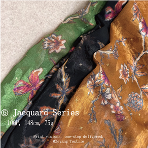 Tela Jacquard con Estampado de Estrellas, Peonías y Begonias Entrelazadas con un Cielo Nocturno, Resistente a las Arrugas, Transpirable y Suave para Ropa de Mujer - Product Image 2
