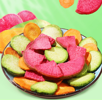Chips de radis mélangés, trois couleurs, chips de radis séchés, chips de radis vert, chips de légumes séchés