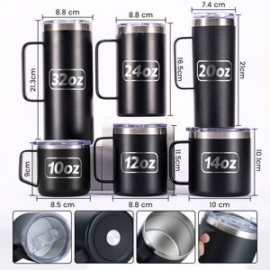 Custom Logo 12 oz Double Wall Vacuum Tumbler <b>Cup</b> Powder Coated <b>Insulated</b> Stainless Steel Coffee Mugs With Handle and Lid - Product Image 4
