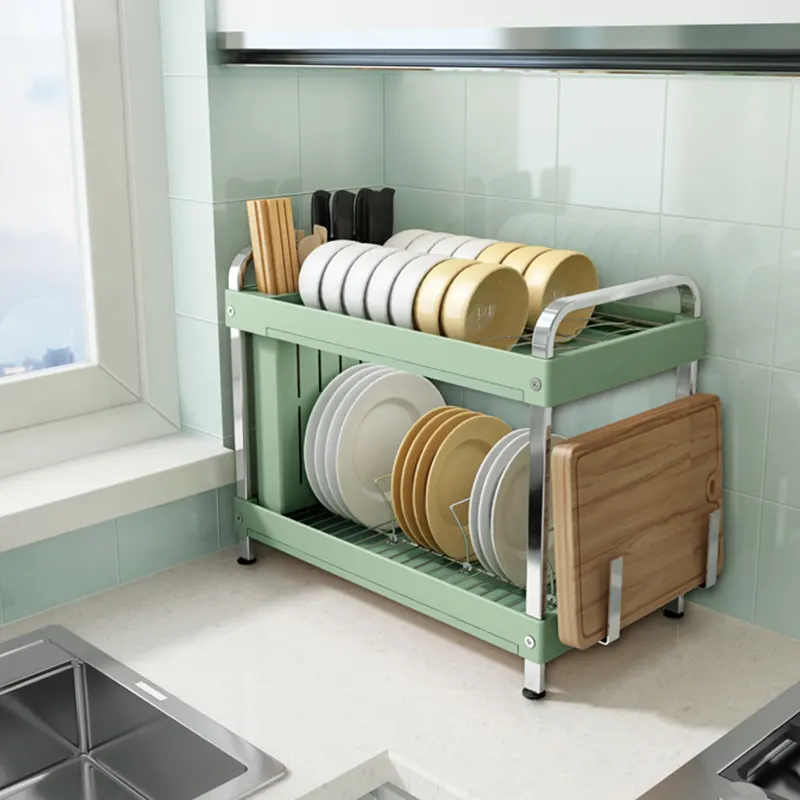 新しいデザインカラー食器ホルダーステンレス製ディッシュラック最高品質のプレート収納ディッシュラックキッチンスタンド