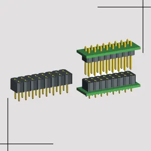 Jenis Dip PCB Alat 2.54mm Perempuan Header Connector Menghubungkan 2.54mm Pria Box Header