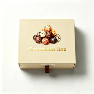 Boîte à <span class=keywords><strong>chocolat</strong></span> rigide de luxe avec tiroir, couleur ivoire crème, logo en feuille d'or, emballage pour <span class=keywords><strong>chocolat</strong></span> belge individuel, idéale pour les cadeaux de mariage - Product Image 3