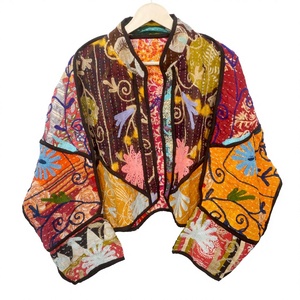 Wholesale 100% Cotton Designer <b>Kantha</b> <b>Jacket</b> MultiColor Ethnic Style Embroidery with open closure Handmade Vintage <b>kantha</b> <b>jacket</b> - Product Image 1