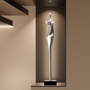 Escultura Figurativa Minimalista Italiana, Estatua Moderna Abstracta Alta y Delgada para Entrada de Hotel, Decoración de Hogar - Product Image 1