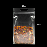 Transparent avec poignée Zip Lsnack Pouchckaging en plastique Gravure impression alimentaire bonbons emballage sac de bonbons sécurité sac sous vide