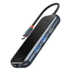 <span class=keywords><strong>Hub</strong></span> <span class=keywords><strong>USB</strong></span> 3.0 Tipo <span class=keywords><strong>C</strong></span> 6 en 1 para Adaptador LAN para Computadora Portátil/de Escritorio, Mini Portátil de Aleación de Aluminio - Product Image 1