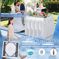 Table carrée en plastique pour remplir et refroidir la table pour les événements en plein air avec étagère ronde