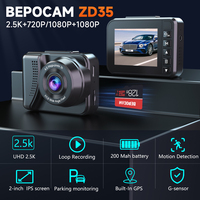 Caméra de tableau de bord conduite 2 pouces moniteur 2.5k + 720p voiture boîte noire DVR gps WiFi bouton contrôle lecteur enregistreur deux objectifs enregistreur ZD35