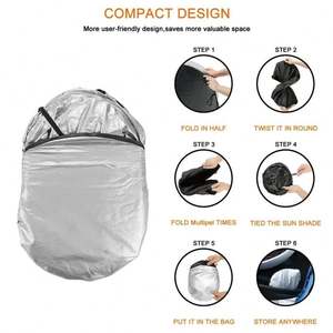 Pare-soleil pliable pour l'intérieur de la voiture, anti-UV, pare-soleil pour pare-brise, protection contre le soleil, parasol, couverture de pare-brise automobile, accessoires automobiles - Product Image 4