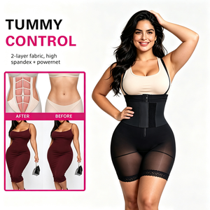 High Waisted Fajas Reductoras Double Tummy Control Breathable <b>Shapewear</b> <b>Bodysuit</b> Zipper Waist Trainer Shaper <b>Shapewear</b> Bbl - Product Image 2