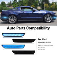 Lampu Sein Samping LED Sequential Scan untuk Ford Mustang 2010-2014 Lensa Asap Depan Warna Biru Es AR3Z 15A201 2 Buah