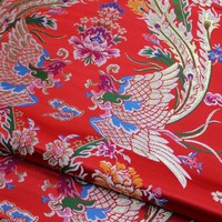 Broderie Jacquard en gros de tissu de brocart de conception classique chinoise de Phoenix pour le tissu de mariage de Textile à la maison