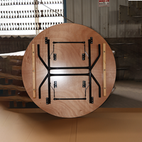 Événements bois arrondi extensible salle à manger rustique en forme de S Banquet jambe courte petites Tables rondes pliantes en bois pour les mariages