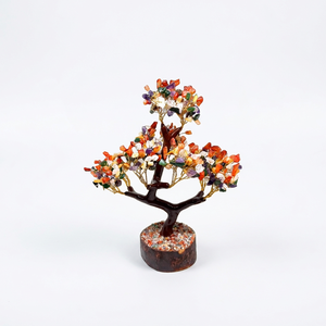 Figurine d'arbre en agate multi-chakra à 300 copeaux, faite à la main, écologique, thème amour, cristal Feng Shui pour la maison - Product Image 6
