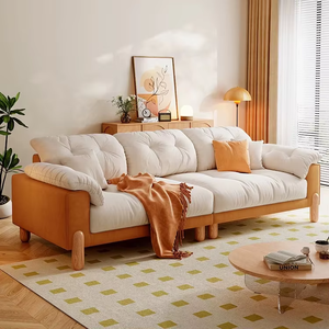 Sofá Moderno, Cómodo, Elegante, Duradero y de Lujo, Personalizado, de Tela Crema, Minimalista, Multiplaza, para Salas de Estar - Product Image 3