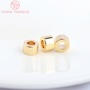 Cuentas espaciadoras de latón de alta calidad en color oro de 24 quilates, varios estilos, suministros para la fabricación de joyas, accesorios para la fabricación de pulseras - Product Image 2