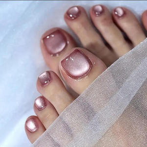 96 <span class=keywords><strong>Uñas</strong></span> Postizas Acrílicas de Cobertura Completa con Diseño Cuadrado Ojo de Gato, Color Rosa, de Lujo, Duraderas y Fáciles de Usar - Product Image 4