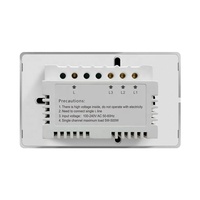 Smart Life pour Tuya Zigbee 3.0 interrupteurs de lumière en verre Alexa Compatible 3 Gang télécommande pas de courant neutre max 16A