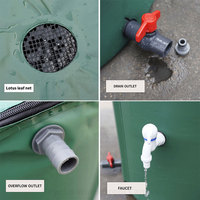 Réservoir d'eau pliable en PVC léger Keyubo 50-1000L avec fermeture éclair, garantie 1 an pour une utilisation en jardin et en camping-car