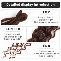 24 Pouces DE Dreadlock Synthétique Ondulé Double Extrémité Dreads 5 Brins À La Main Crochet Dreads Soft Loc Extensions pour Femmes Hommes