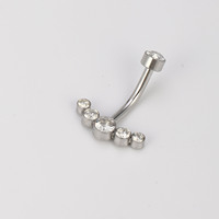 Vente en gros de bijoux de piercing pour femmes de haute qualité et personnalisés, anneau de nombril en acier inoxydable oxydé à filetage interne