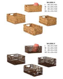Cesta de almacenamiento del fabricante de Vietnam, Juego de 3 cestas multiusos, cesta tejida de jacinto de agua para contenedores de almacenamiento de lavandería - Product Image 4