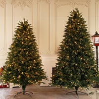 Künstlicher Weihnachtsbaum mit Weihnachtsbeleuchtung Zubehör Vollständig Geformte Weihnachtsdekoration für Zuhause Innenbereich Feiertagsdeko