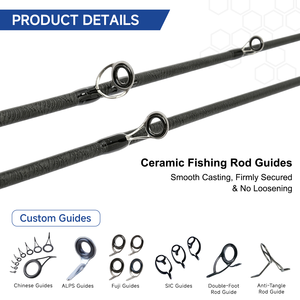 Canne à pêche à la truite de haute qualité <span class=keywords><strong>UL</strong></span>, pointe solide et sensible, guide en céramique, poignée en bois, vente en gros AEROKUN - Product Image 4