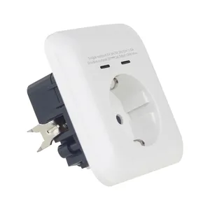 Europe France Germany wall Socket Dual USB-C 16A wall mounted schuko outlet 2usb European outlet type C charger eu wall plate