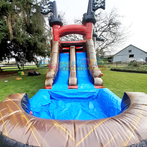 Castillo inflable pirata húmedo o seco con tobogán, castillo inflable comercial para niños - Product Image 6