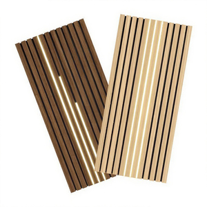 Paneles de Pared Acústicos Modernos con Luces LED, Paneles Decorativos de Listones de Madera para Oficina, Insonorizantes y Absorbentes de Ruido para Escuelas, Hospitales y Estudios - Product Image 1