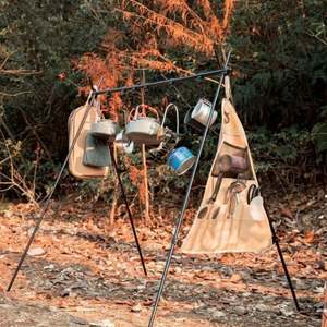 Sac de rangement pour pique-nique de grande capacité avec trépied pour camping en plein air - Product Image 4