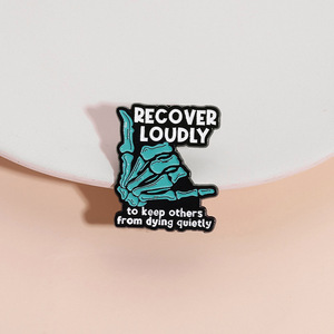 Punk thư Bộ xương ngón tay xương hình Trâm Túi ve áo <span class=keywords><strong>Pin</strong></span> huy hiệu đồ trang sức phụ kiện Halloween món quà nhỏ - Product Image 2