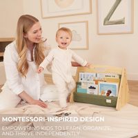 Étagère à livres en bois à trois niveaux double face Montessori pour enfants, étagère à jouets durable, bibliothèque, présentoir, support de rangement parfait pour la chambre d'enfant