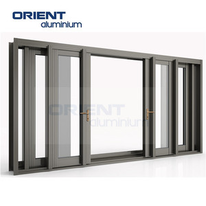 Cửa sổ trượt nhôm hai lớp cửa sổ nhôm với Rèm tích hợp nhôm 3 cửa sổ trượt - Product Image 1