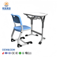 Ensemble de bureaux et chaises de classe combinés, réglables en hauteur, pour une activité collaborative